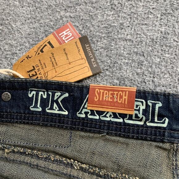 Axel Jeans Mens 38 Blue Stretch Straight Leg Dark Addison 17" Leg Opening - Picture 8 of 13